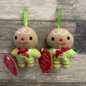 Hallmark Keepsake Kids Ginger Boys Christmas‎ Tree Ornament Plush Set New